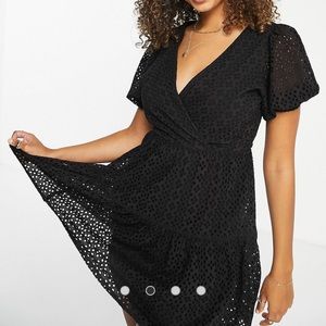 Miss Selfridge little Black wrap dress with tie back